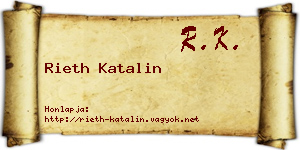 Rieth Katalin névjegykártya